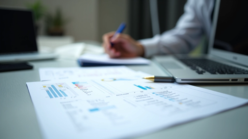 Kreditrating-Agentur-Bericht auf einem modernen Schreibtisch mit Laptop