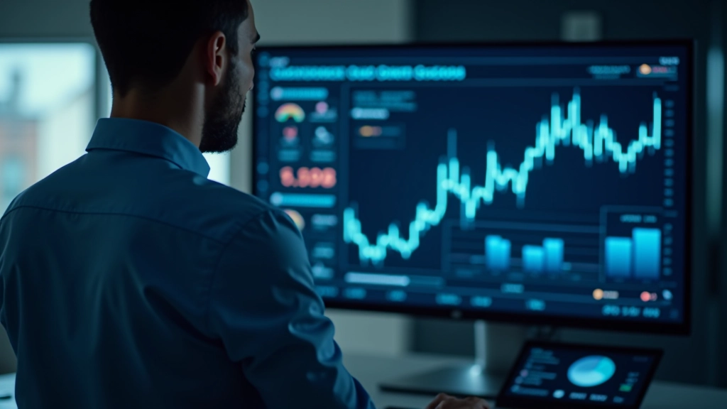 Wirtschaftliche Indikatoren und Nachhaltigkeitsmetriken auf einem Finanzbildschirm